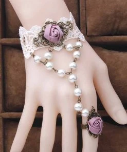 Lace Jewellery White Lace Steampunk Slave Bracelet