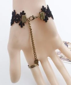Lace Jewellery Gothic Jewellery Red Rose Lace Slave Bracelet