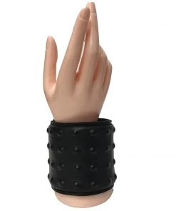 Angel Clothing Gothic Accessories Black Leather Studded Wrist Cuff