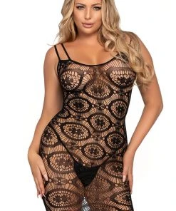 Clubbing Dresses Leg Avenue Daisy Crochet Mini Dress Black