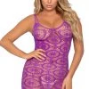 Leg Avenue Daisy Crochet Mini Dress Purple