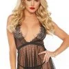 Leg Avenue Dotted Babydoll And G-string Chemises, Nightwear