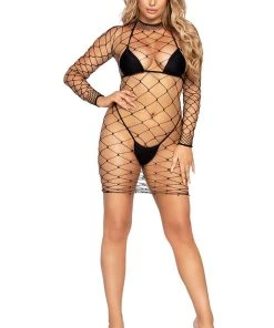 Clubbing Dresses Leg Avenue Fence Net Mini Dress
