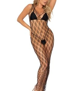 Clubbing Dresses Leg Avenue Hexi Net Maxi Dress