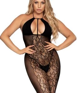 Leg Avenue Lace And Opaque Bodystocking