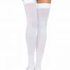 Stockings And Holdups Leg Avenue White Nylon Thigh Highs