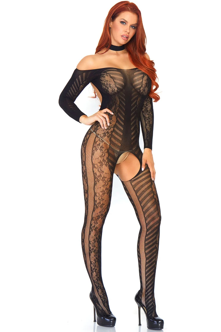 Bodystockings Leg Avenue Reversible Lace Bodystocking 3 Bodystockings Leg Avenue Reversible Lace Bodystocking