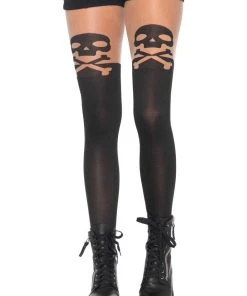 Ladies Gothic Clothing Leg Avenue Skull And Crossbone Tights