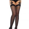 Leg Avenue Stockings With Bow Backseam