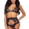 Leg Avenue Rhinestone Bra Top Lingerie Set