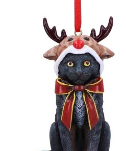 Nemesis Now All Homeware Lisa Parker Reindeer Cat Hanging Ornament