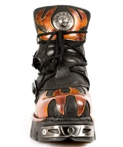 New Rock Boots New Rock Red Flame Ankle Boots, M.288-S1 Gothic Boots