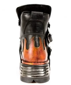 New Rock Boots New Rock Red Flame Ankle Boots, M.288-S1 Gothic Boots