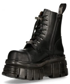 New Rock Boots Gothic Boots New Rock Black Combat Boots M.NEWMILI083-S21