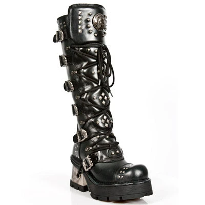 New Rock Boots Gothic Boots New Rock Ladies Knee Skull Boots M.1030-S1 6 New Rock Boots Gothic Boots New Rock Ladies Knee Skull Boots M.1030-S1