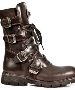 New Rock Boots New Rock Brown Leather Boots M.1473-S8 Gothic Boots