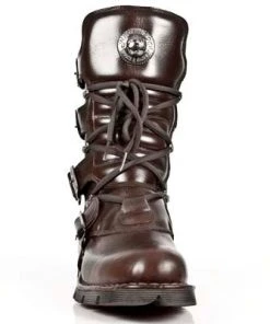 New Rock Boots New Rock Brown Leather Boots M.1473-S8 Gothic Boots