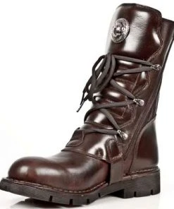 New Rock Boots New Rock Brown Leather Boots M.1473-S8 Gothic Boots