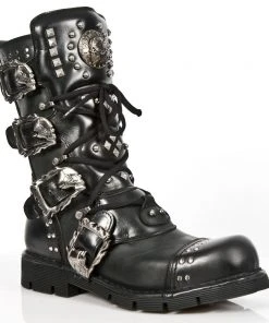 New Rock Boots Gothic Boots New Rock Studded Black Boots M-1474-S1