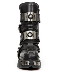 New Rock Boots New Rock Silver Flame Bat Boots M.195-S2 17 New Rock Boots New Rock Silver Flame Bat Boots M.195-S2