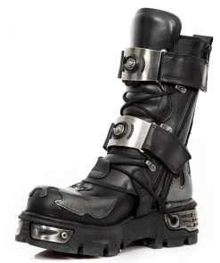 New Rock Boots New Rock Silver Flame Bat Boots M.195-S2 18 New Rock Boots New Rock Silver Flame Bat Boots M.195-S2