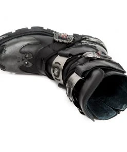 New Rock Boots New Rock Silver Flame Bat Boots M.195-S2 21 New Rock Boots New Rock Silver Flame Bat Boots M.195-S2