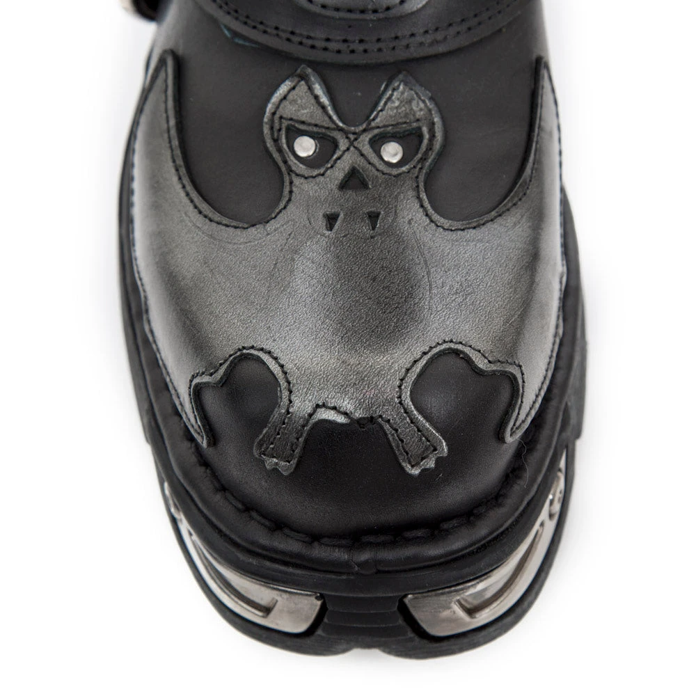 New Rock Boots New Rock Silver Flame Bat Boots M.195-S2 12 New Rock Boots New Rock Silver Flame Bat Boots M.195-S2