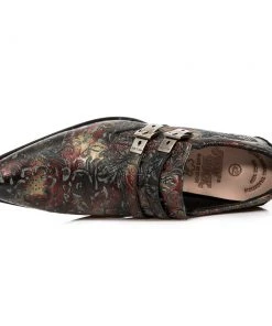New Rock Boots All Footwear New Rock Red Newman Floral Embossed Shoes M.2246-S28
