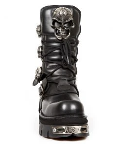 New Rock Boots Gothic Boots New Rock Black Boots Skull Design M.375-S1