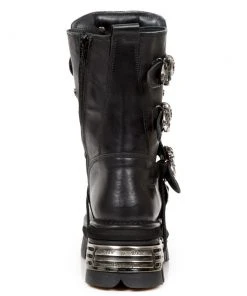 New Rock Boots Gothic Boots New Rock Black Boots Skull Design M.375-S1