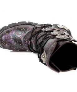 New Rock Boots New Rock Purple Vintage Flower Reactor Boots M.391-S5 Gothic Boots