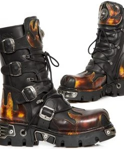New Rock Boots Gothic Boots New Rock M.591-S1 Boots Red Flame