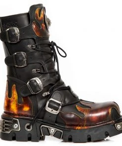 New Rock Boots Gothic Boots New Rock M.591-S1 Boots Red Flame