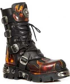 New Rock Boots Gothic Boots New Rock M.591-S1 Boots Red Flame