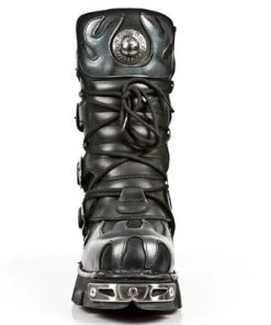 New Rock Boots New Rock M591 S2 Silver Flames Boots