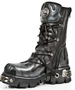 New Rock Boots New Rock M591 S2 Silver Flames Boots