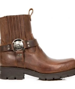 New Rock Boots New Rock Brown Motorcycle Ankle Boots Gothic Boots