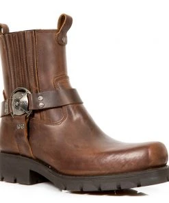 New Rock Boots New Rock Brown Motorcycle Ankle Boots Gothic Boots
