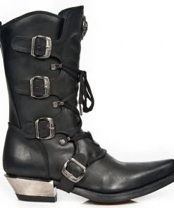 New Rock Boots New Rock Black Cowboy Boots M.7993-S1 All Footwear