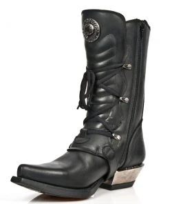 New Rock Boots New Rock Black Cowboy Boots M.7993-S1 All Footwear