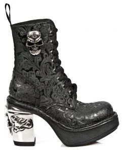 New Rock Boots Gothic Boots New Rock NRK Skull Vintage Flower Boots M.8358-S1