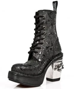 New Rock Boots Gothic Boots New Rock NRK Skull Vintage Flower Boots M.8358-S1
