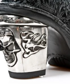 New Rock Boots Gothic Boots New Rock NRK Skull Vintage Flower Boots M.8358-S1