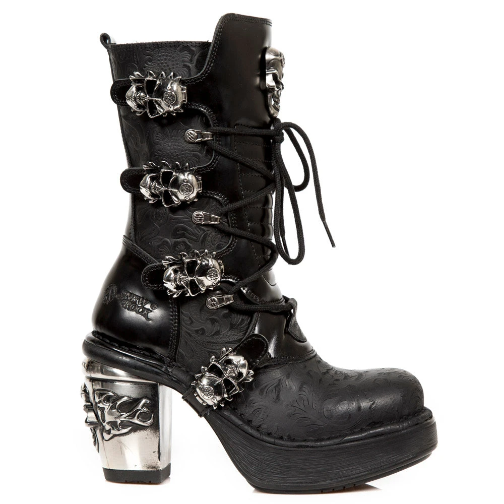 New Rock Boots New Rock Anki NRK Skull Boots M.8366-S1 11 New Rock Boots New Rock Anki NRK Skull Boots M.8366-S1