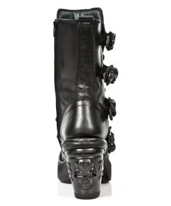 New Rock Boots New Rock All Black NRK Skull Boots M.8366-S8