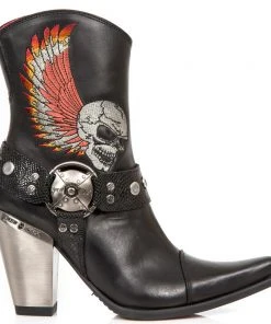 New Rock Boots Gothic Boots New Rock Ladies Cowboy Boots With Winged Skulls