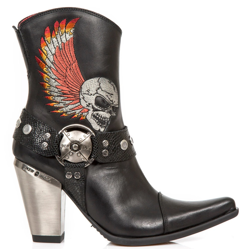 New Rock Boots Gothic Boots New Rock Ladies Cowboy Boots With Winged Skulls 4 New Rock Boots Gothic Boots New Rock Ladies Cowboy Boots With Winged Skulls