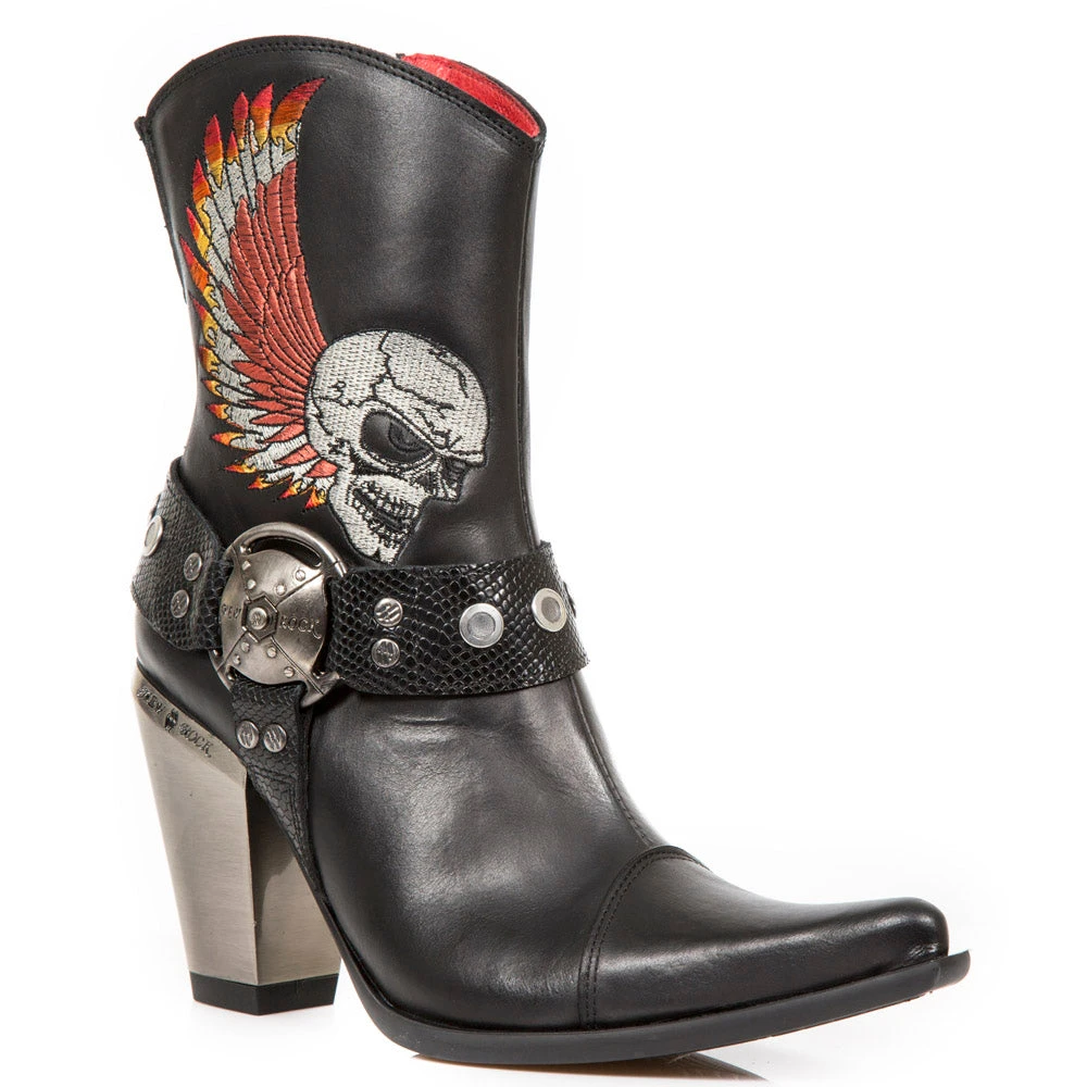New Rock Boots Gothic Boots New Rock Ladies Cowboy Boots With Winged Skulls 5 New Rock Boots Gothic Boots New Rock Ladies Cowboy Boots With Winged Skulls
