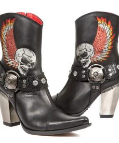 New Rock Boots Gothic Boots New Rock Ladies Cowboy Boots With Winged Skulls 23 New Rock Boots Gothic Boots New Rock Ladies Cowboy Boots With Winged Skulls
