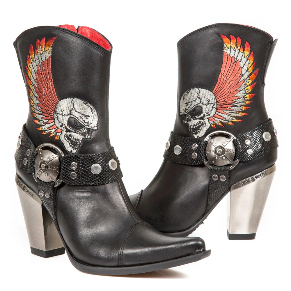 New Rock Boots Gothic Boots New Rock Ladies Cowboy Boots With Winged Skulls 13 New Rock Boots Gothic Boots New Rock Ladies Cowboy Boots With Winged Skulls